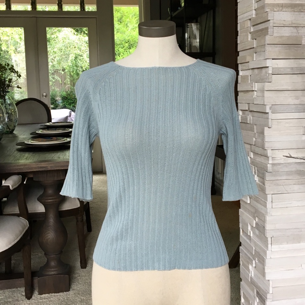 DKNY pale blue green sweater